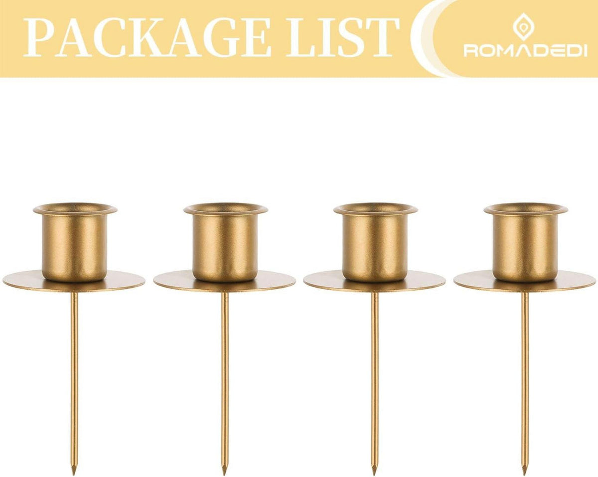 Adventskranz Kerzenhalter Gold Stabkerzen 4er Set Weihnachtsdeko