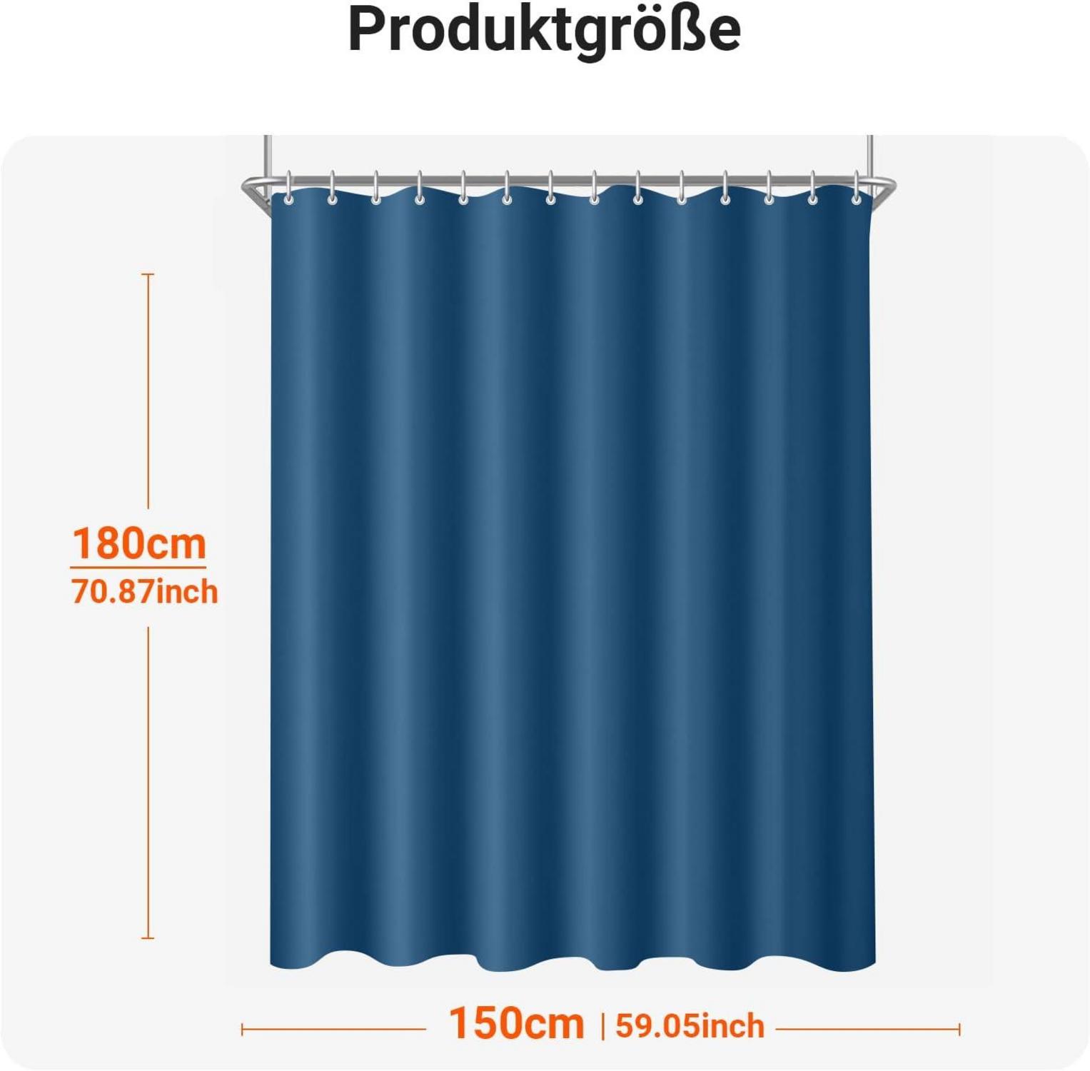 Duschvorhang Dunkelblau 150x180cm Antischimmel Wasserabweisend