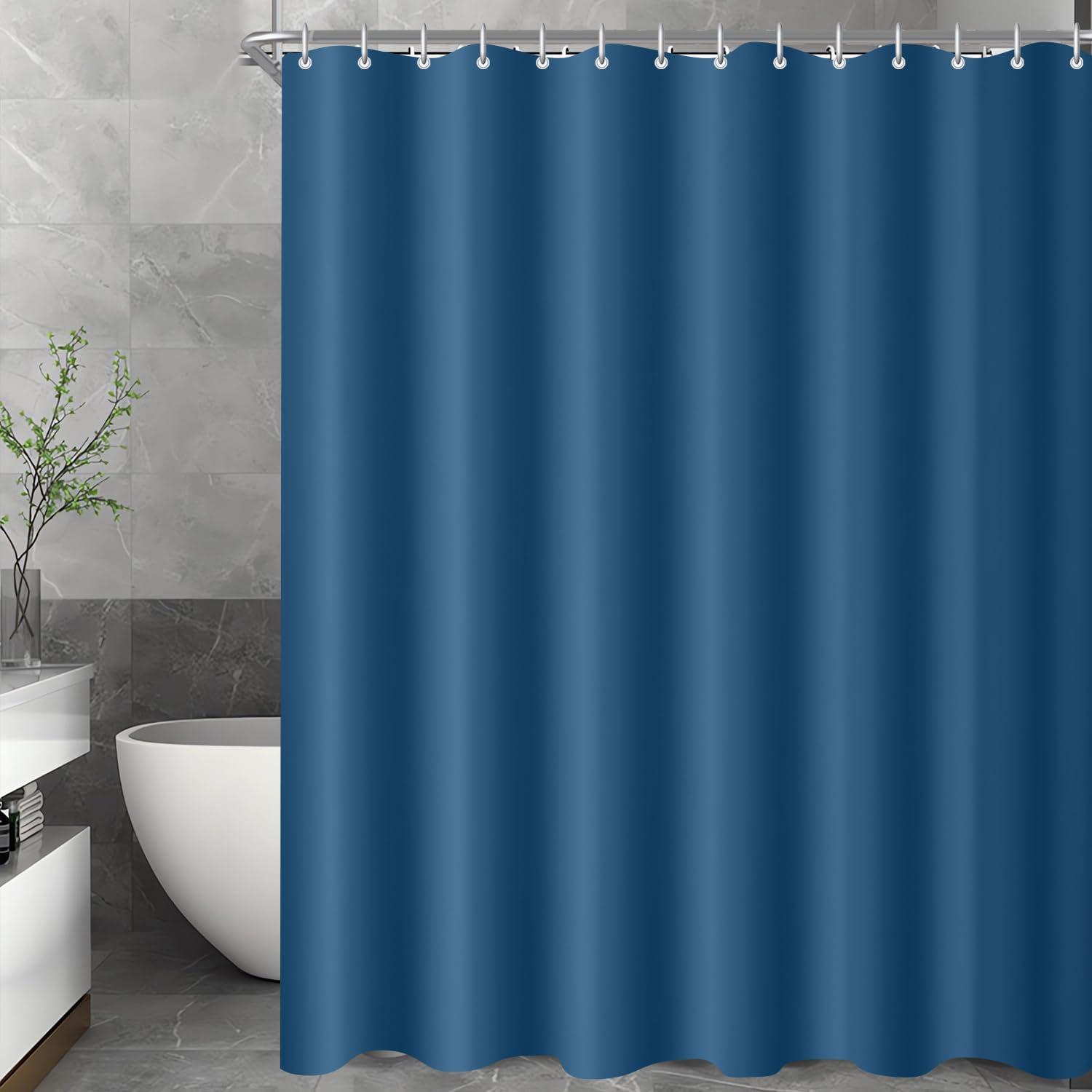 Duschvorhang Dunkelblau 150x180cm, Wasserabweisend, Antischimmel Stoff, Waschbar