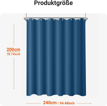 Duschvorhang 240x200cm Dunkelblau Antischimmel Wasserabweisend
