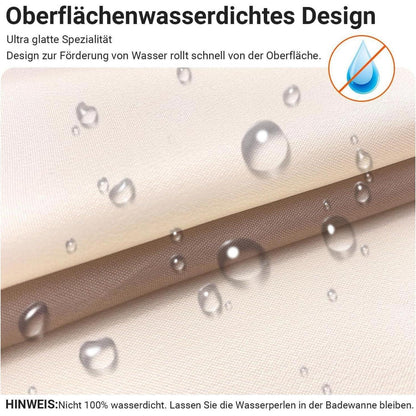 Duschvorhang 180x180cm Beige Streifen Wasserabweisend Textil