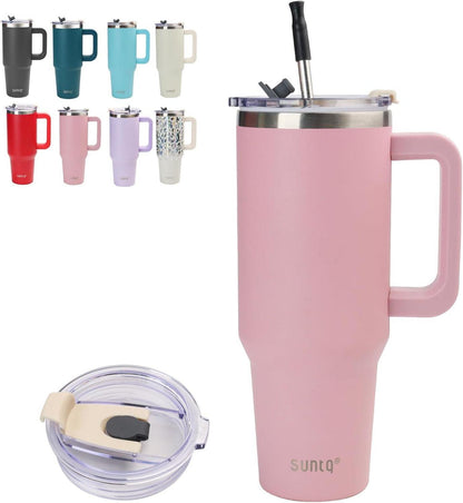 40oz Tumbler mit Griff, Vakuum Isolierte Wasserflasche mit Stroh und