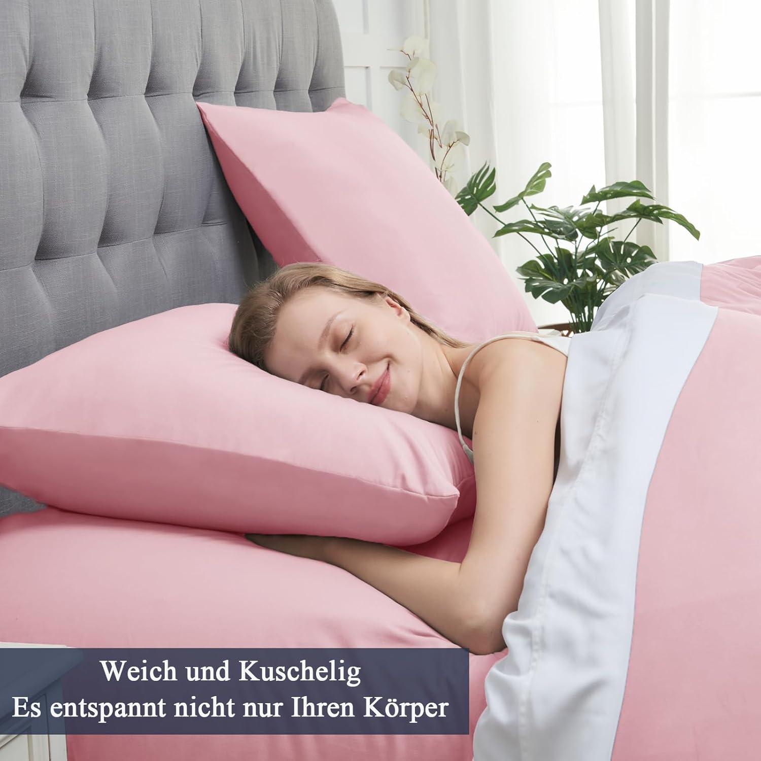 Rosa Mikrofaser Kissenbezug 80x80 cm 2er Set Pillowcase