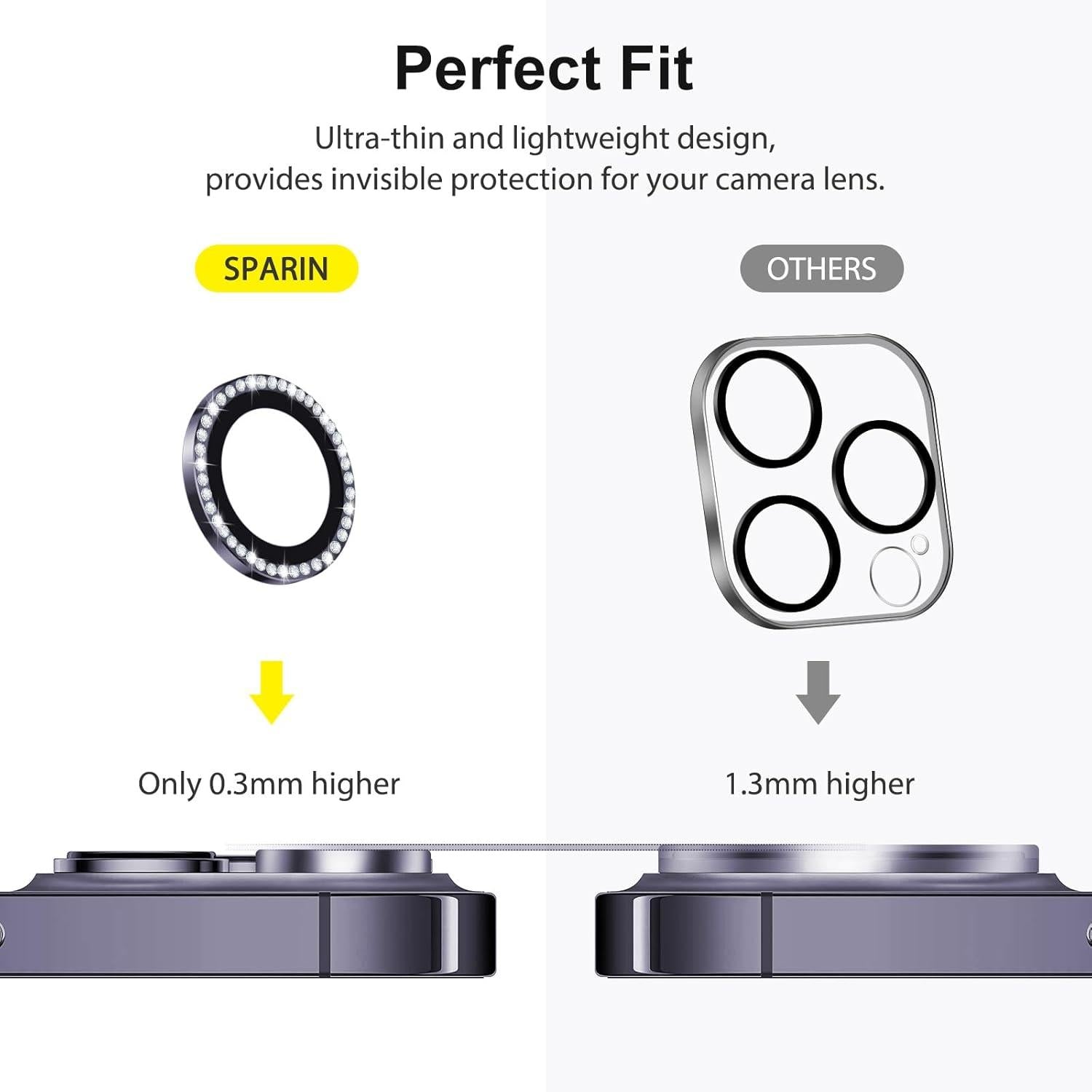 SPARIN 4 Stück iPhone 14 Pro Max Kameraschutz 9H Glas Schutz HD-Klarheit