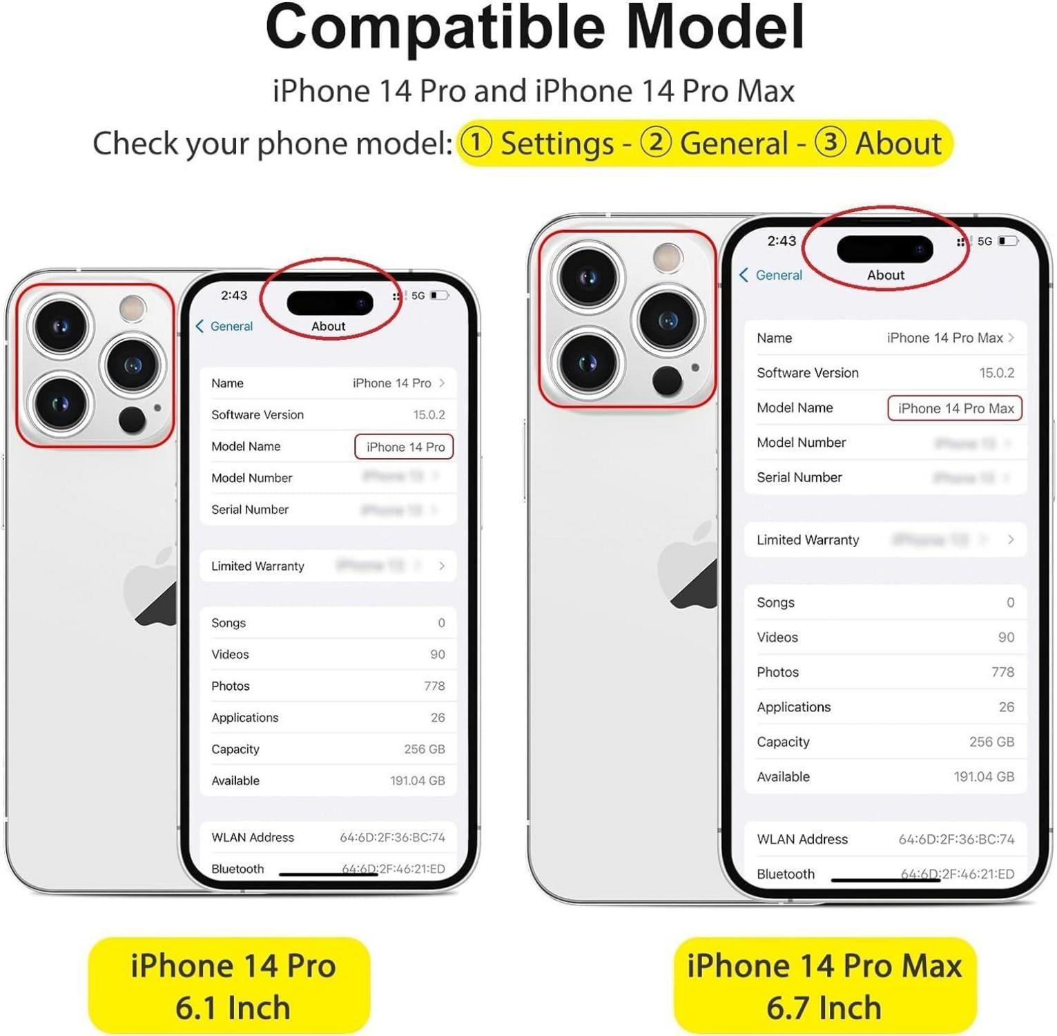 SPARIN iPhone 14 Pro Max Kameraschutz 4 Stück 9H Glas