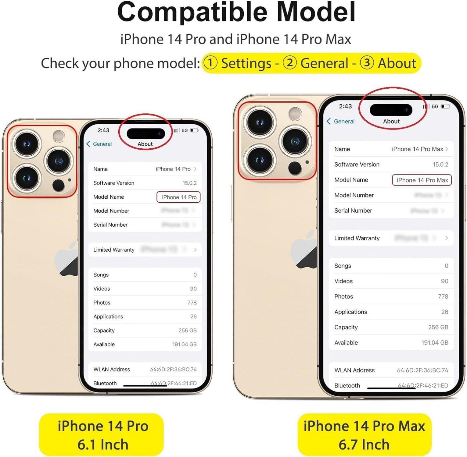 Kameraschutz iPhone 14 Pro/14 Pro Max 4er Pack 9H Glas