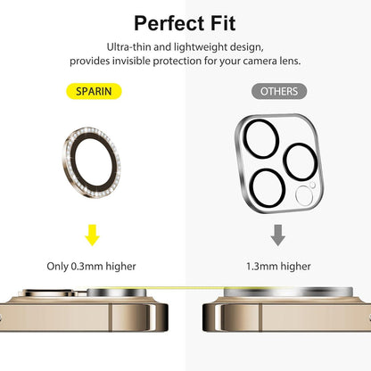 Kameraschutz 4er Set für iPhone 14 Pro/Max, 9H Glas HD-Klarheit, Gold