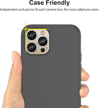 Kameraschutz iPhone 14 Pro Max 4 Stück 9H Glas HD Gold Glitzer