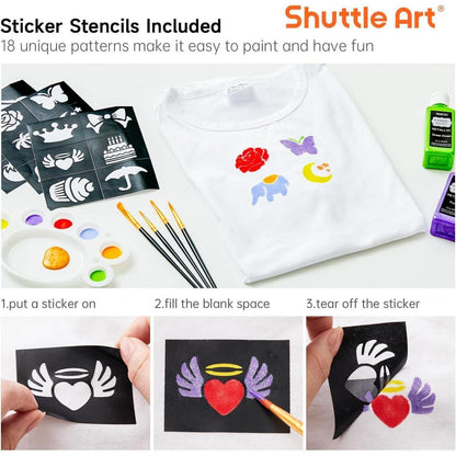 30 Stoffmalfarben Set waschmaschinenfest Kinder T-Shirt DIY
