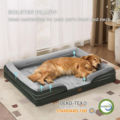 Orthopädisches Hundebett XXL, 134x106cm, Tannengrün