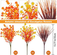 9er Set Herbstblumen Künstlich für Balkon und Garten in Gelb