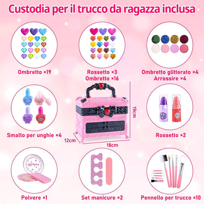 Kinderschminke Set Mädchen Make-up Schminkkoffer Spielzeug