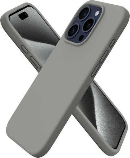 iPhone 15 Pro Hülle Silikon 6,1 Zoll Flüssiges Grau Schutzhülle