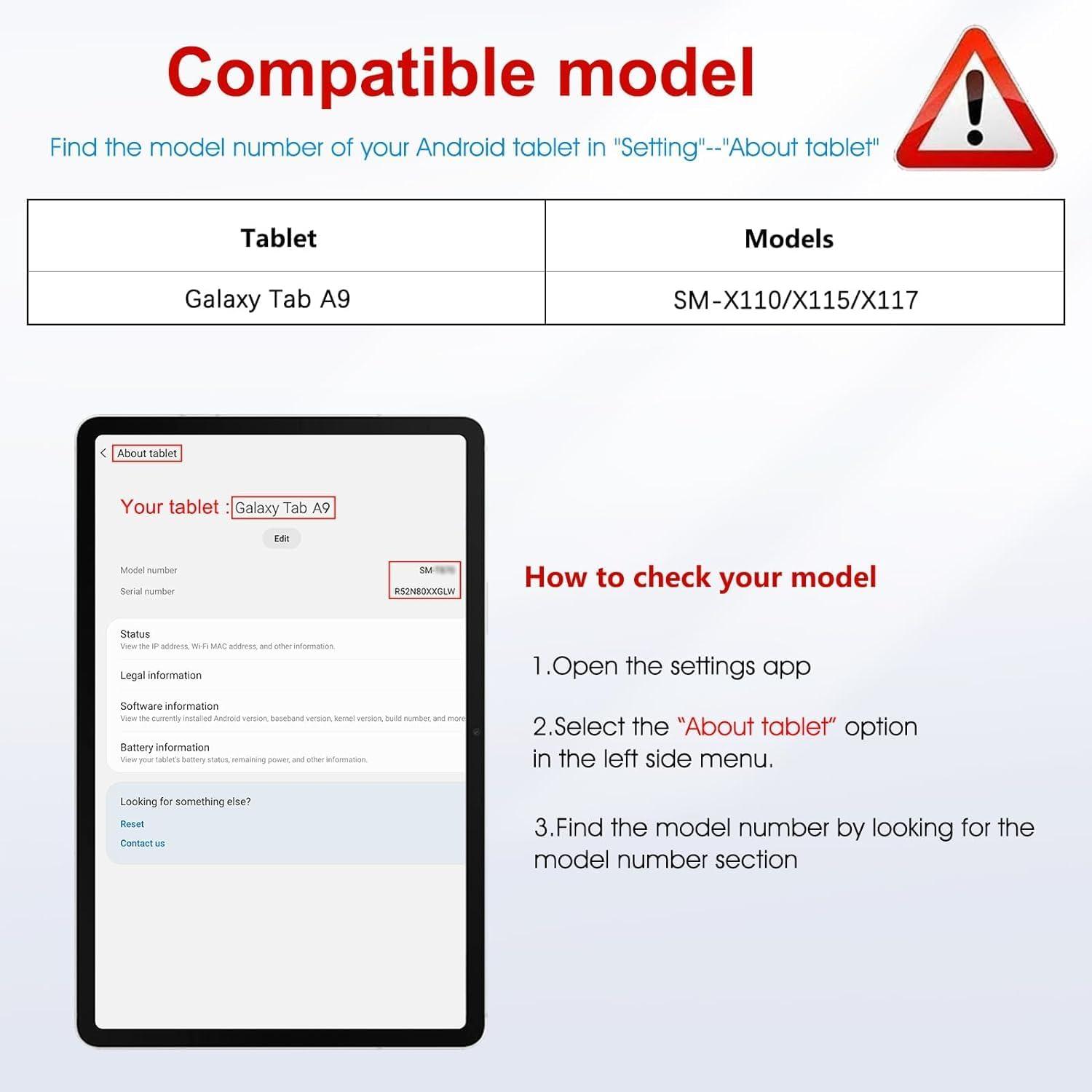 Panzer Schutzfolie für Samsung Galaxy Tab A9 Displayschutzfolie 9H