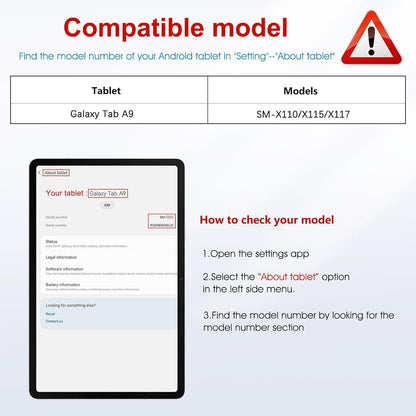 Panzer Schutzfolie für Samsung Galaxy Tab A9 Displayschutzfolie 9H