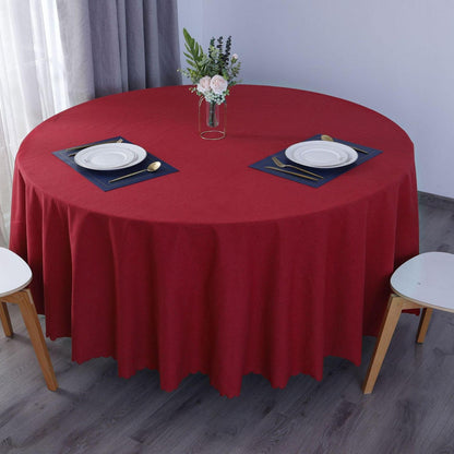 Runde Baumwoll-Leinen Tischdecke wasserabweisend, rot, 260 cm