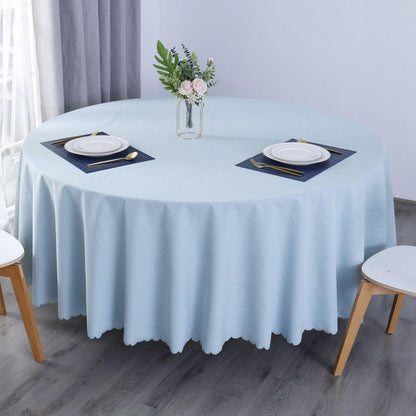 Runde Baumwoll-Leinen Tischdecke wasserabweisend, hellblau 280 cm