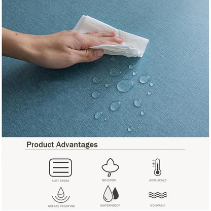 Runde Baumwoll-Leinen Tischdecke wasserabweisend 220 cm hellbraun