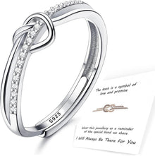 925 Sterling Silber Verlobungsring mit Zirkonia Liebesknoten