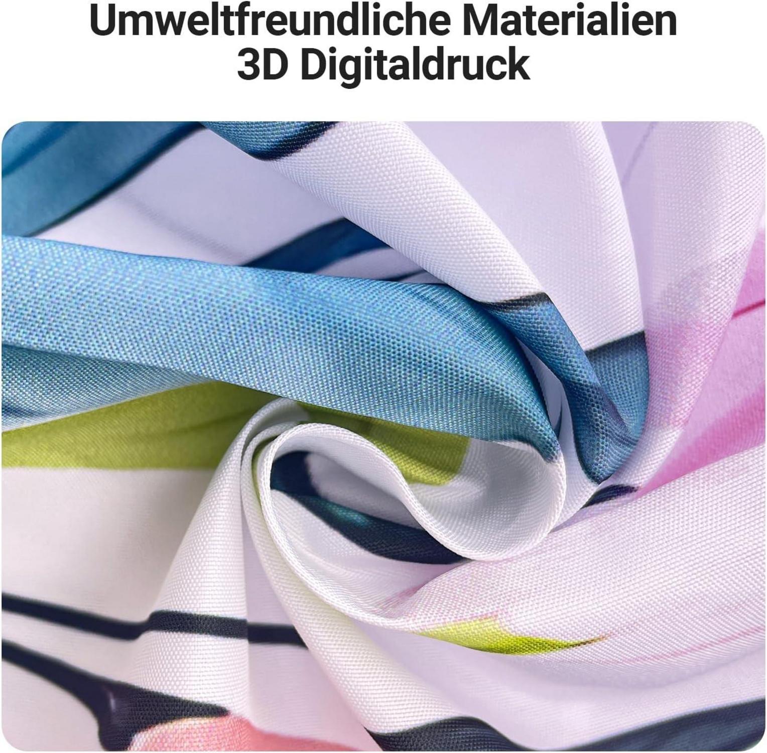 Duschvorhang Rote Blume mit Beschwertem Saum, 120x200cm