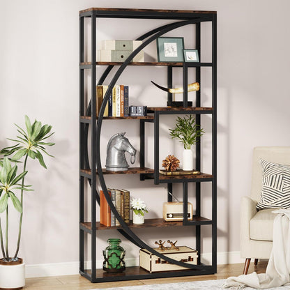Industrielles Bücherregal 180cm - 5-stöckig, Vintage Braun