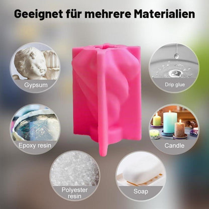 Silikon Kerzenform 3D – Stumpenkerzen Gießform für DIY Basteln
