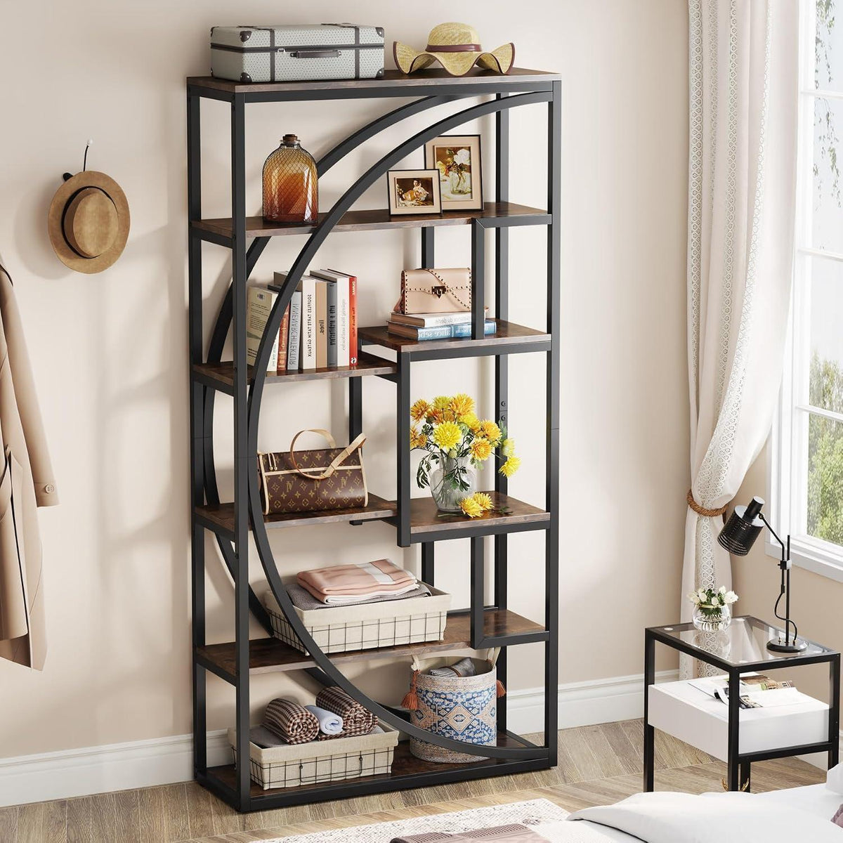 Industrielles Bücherregal 5 Ebenen – Rustic Brown, 2er-Set