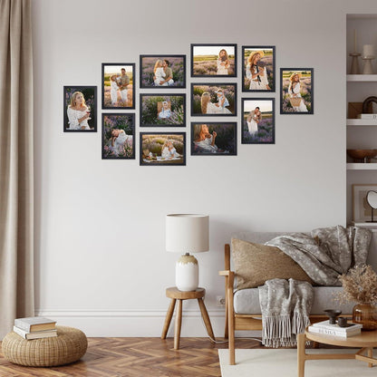 12er Bilderrahmen Set A4 Schwarz für Fotos & Bilder - Fotorahmen
