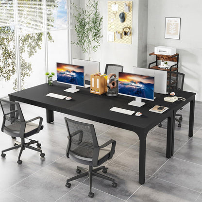 Doppelter Schreibtisch 200x70cm – Industrieller Computertisch für Home Office