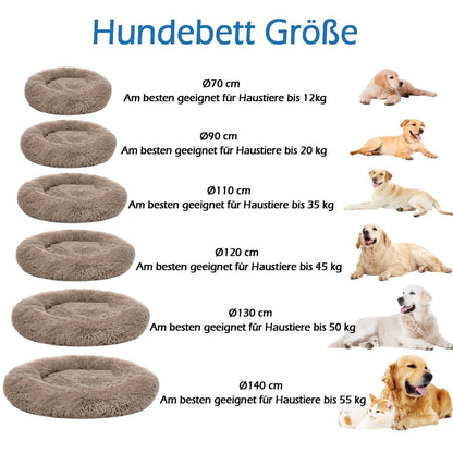 Rundes Hundebett Orthopädisch Braun Ø130cm