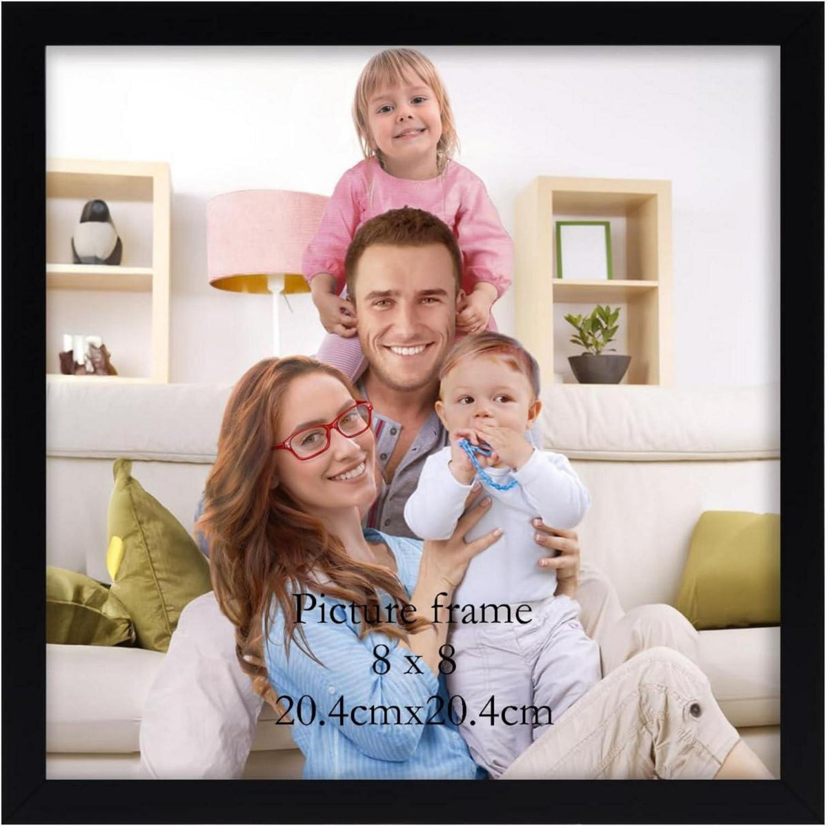 Schwarzer Bilderrahmen für 20x20 cm Foto und Bilder - Modernes Design