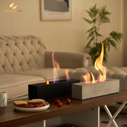 Tischkamin Tischfeuer Bio Ethanol Indoor Outdoor Grau-b