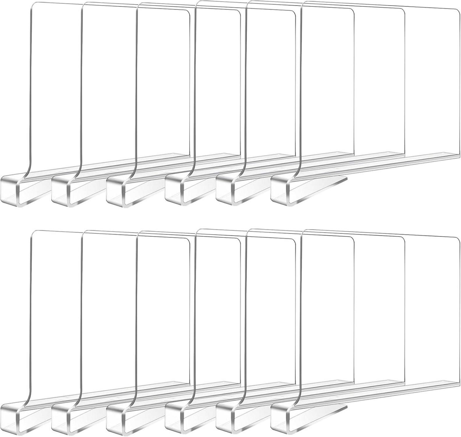 Transparente Acryl-Regalteiler 12 St. Verstellbarer Kleiderorganisator