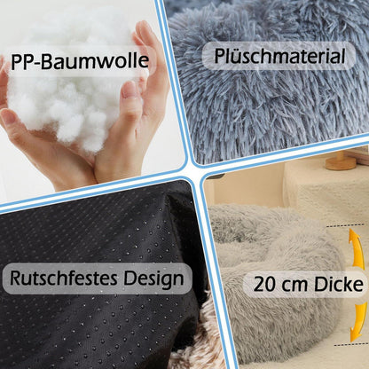 Rundes Hundebett Orthopädisch Braun Ø120cm