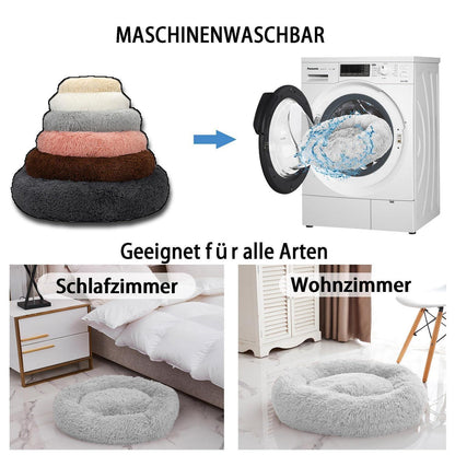 Rundes Hundebett Orthopädisch Braun Ø120cm