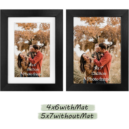 Schwarze Bilderrahmen 13x18 Set mit Passepartout - 8 Stück