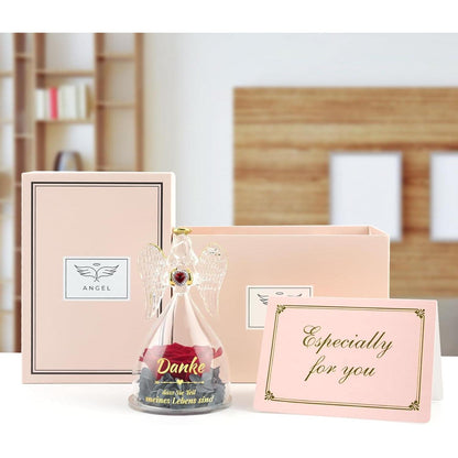 Ewige Rose im Engel: Danke Geschenk für Frauen