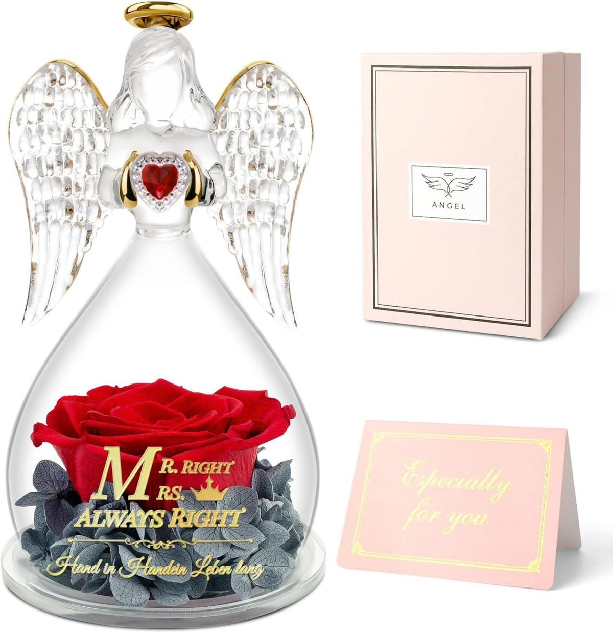Ewige Rose Engel Geschenk für Paare Hochzeitsgeschenk Jubiläum