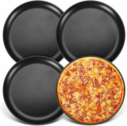 Pizzablech Set Antihaftbeschichtet Edelstahl Rund 30 cm 4er Pack