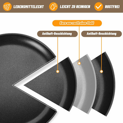 Herogo Pizzablech Set 4er ∅ 30 cm Schwarz Edelstahl