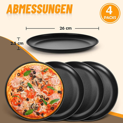 Pizzablech Set Antihaftbeschichtet Edelstahl Rund 30 cm 4er Pack