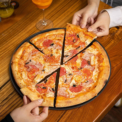 Pizzablech Set 4er ∅ 30cm Edelstahl Antihaft Schwarz Backbleche