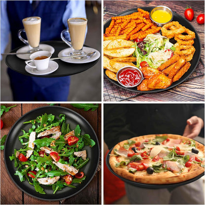 Pizzablech Set 4er ∅ 30cm Antihaftbeschichtung Edelstahl Schwarz Rund