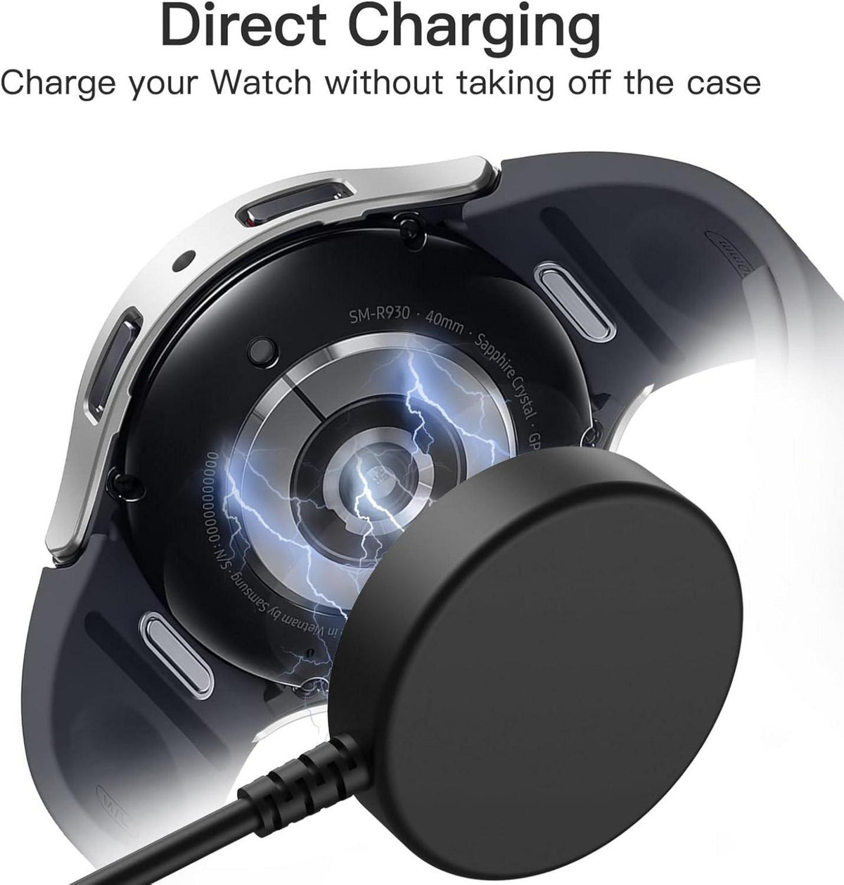 Hülle mit Schutzfolie für Samsung Galaxy Watch 6 40mm Silber