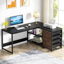 L-förmiger Schreibtisch mit Schubladen – Eckschreibtisch für Büro & Home Office