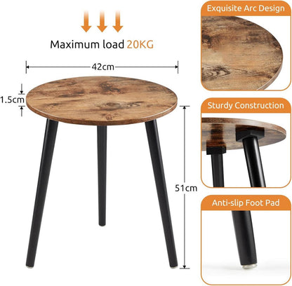 Skandinavischer Beistelltisch Holz Braun 42x42x51CM