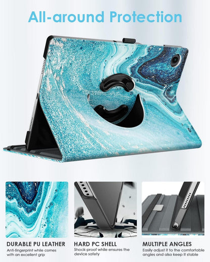 TiMOVO Drehbare Hülle für Samsung Galaxy Tab A9+ 11 Zoll 2023 - 90 Grad Drehbarer Ständer, Autoschlaf/Aufwach Funktion - Vergoldet