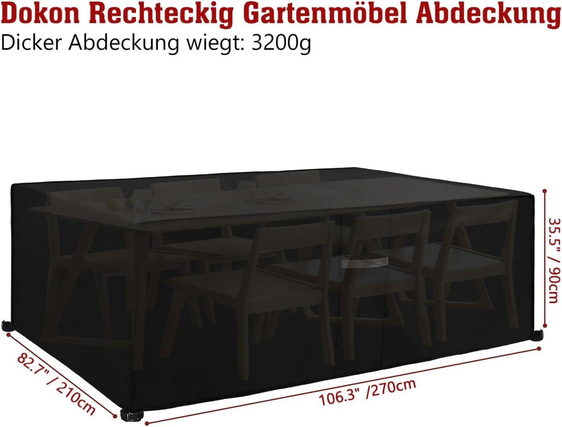 Gartenmöbel Abdeckung Wasserdicht 600D Oxford Winterfest Wildbeständig