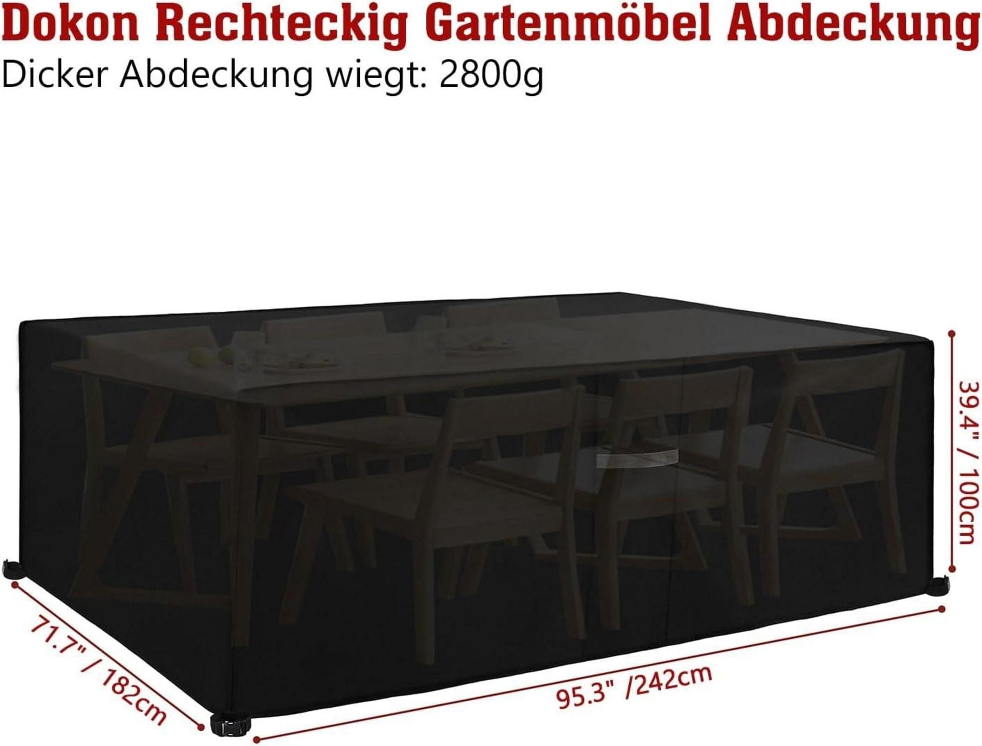Gartenmöbel Abdeckung Wasserdicht Schwerlast 600D Oxford Gewebe UV