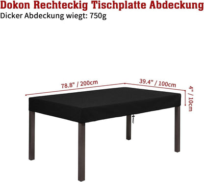 Tischplatte Abdeckung 600D Oxford UV Beständig 200x100x10cm